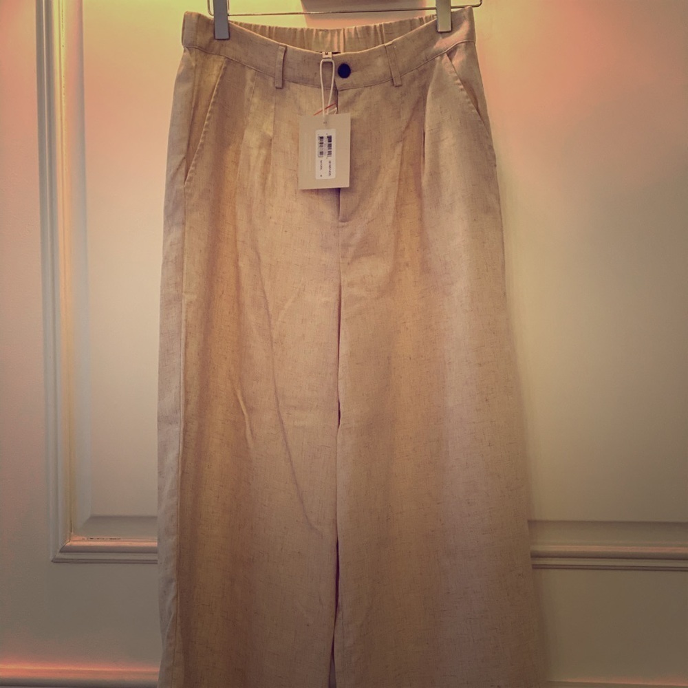 Linen wide leg pants